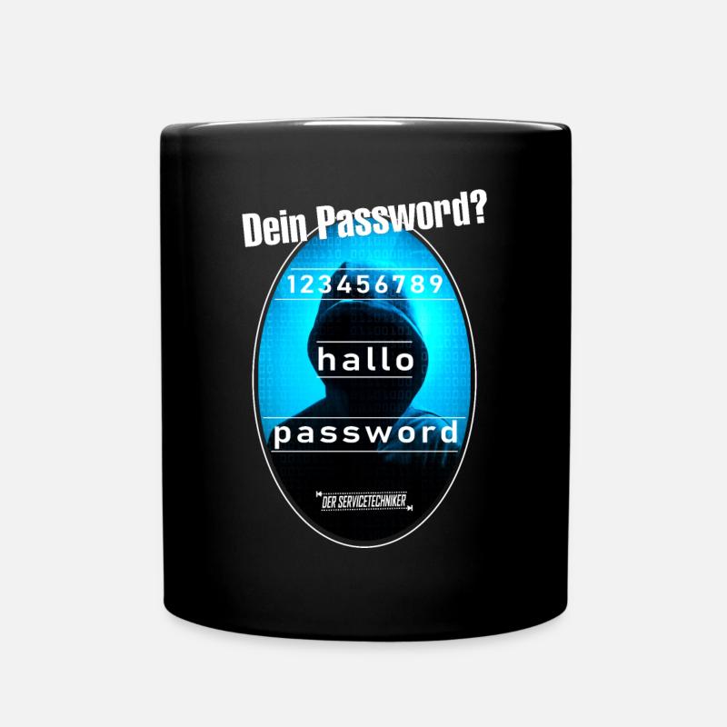 Password Kapuze weiß - Tasse einfarbig - Schwarz