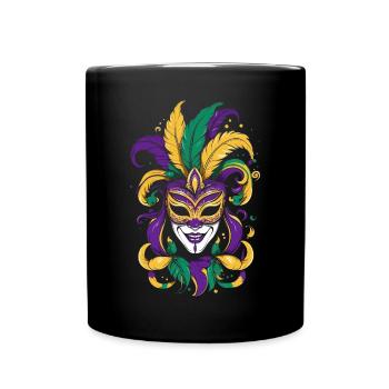 Mardi Gras Mask - Full Colour Mug - black - Front