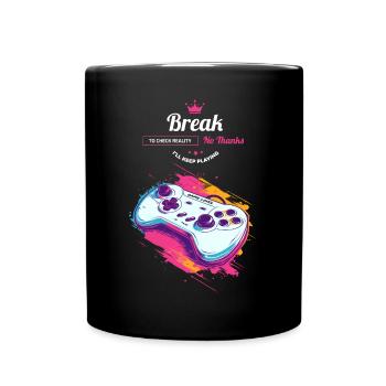 Break for reality - Funny / Gamer console Retro - Full Colour Mug - black - Front