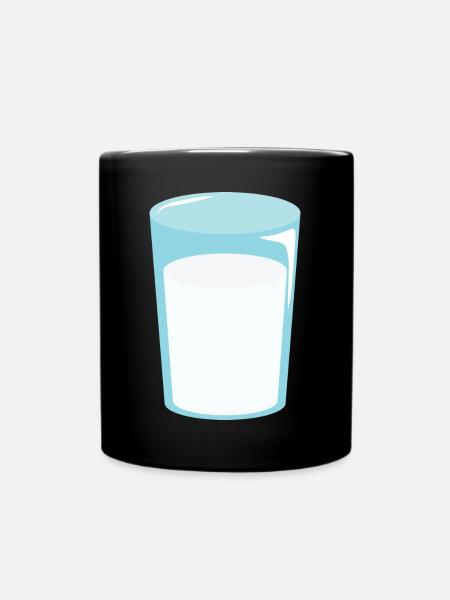 Glas Milch - Tasse einfarbig - Schwarz