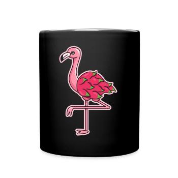 Flamingo Drachenfrucht Design für - Tasse einfarbig - Schwarz - Vorne