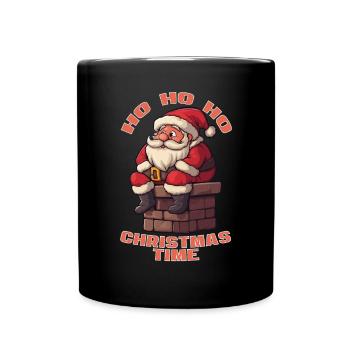 Ho Ho Ho Christmas Time - Tasse einfarbig - Schwarz - Vorne