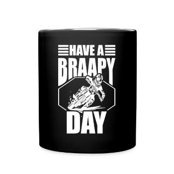 Pilote de moto tout-terrain Braapy Day MX Motocross Supercross - Mug uni - noir - Devant