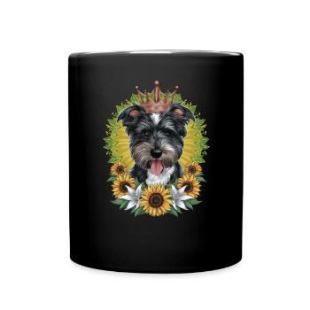 Niedliches Cartoon Design mit Norfolk Terrier - Tasse einfarbig - Schwarz - Vorne