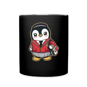 Pingouin kawaii japonais en uniforme scolaire. - Mug uni - noir - Devant