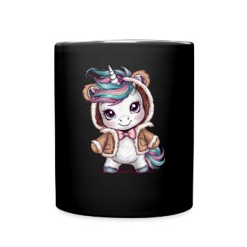 Tenue Licorne Kawaii avec Ours - Mug uni - noir - Devant