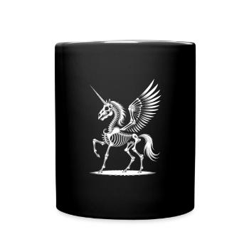 Skeleton Pegasus Unicorn – Mystical & Dark - Full Colour Mug - black - Front