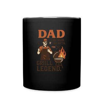 Dad – The Man, The Myth, The Grill Legend - Full Colour Mug - black - Front