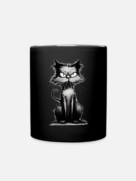 Drôle de chat idiot - Mug uni - noir