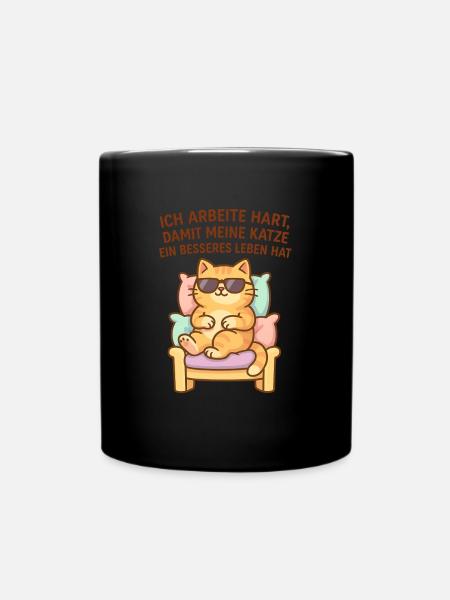 I'm working hard to make my cat have a better life. - Full Colour Mug - black