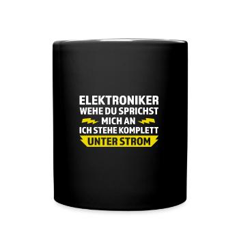 Elektroniker Beruf Elektromeister Geschenk - Tasse einfarbig - Schwarz - Vorne