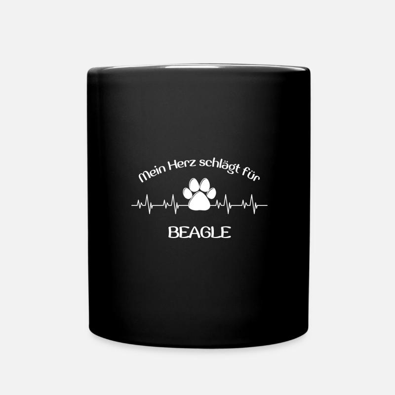 Mein Herz schlägt für beagle Geschenk Idee spruch - Tasse einfarbig - Schwarz