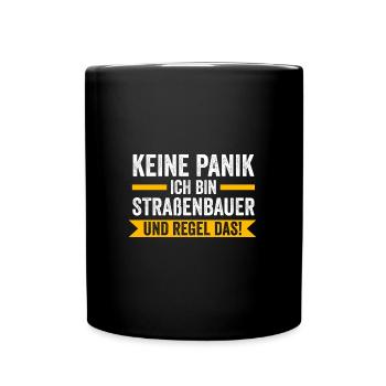 Straßenbauer Job Straßenbau Geschenk - Tasse einfarbig - Schwarz - Vorne