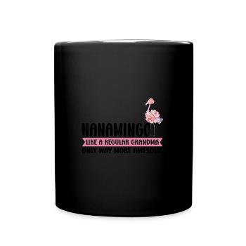 Oma Flamingo Faultier Mama Oma Geschenk - Tasse einfarbig - Schwarz - Vorne