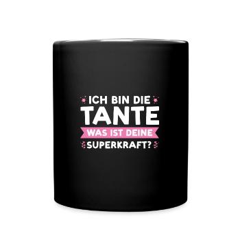 Tante Familie Lieblingstante Geschenk - Tasse einfarbig - Schwarz - Vorne