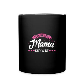 Mutter Familie Mütter Geschenk - Tasse einfarbig - Schwarz - Vorne