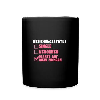 Einhorn Tier Einhorn Liebhaber Geschenk - Tasse einfarbig - Schwarz - Vorne