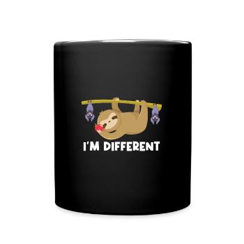 Faultier Fledermaus Faultiere Geschenk - Tasse einfarbig - Schwarz - Vorne