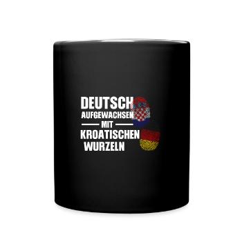 Deutsch Kroatisch Deutschland Geschenk - Tasse einfarbig - Schwarz - Vorne