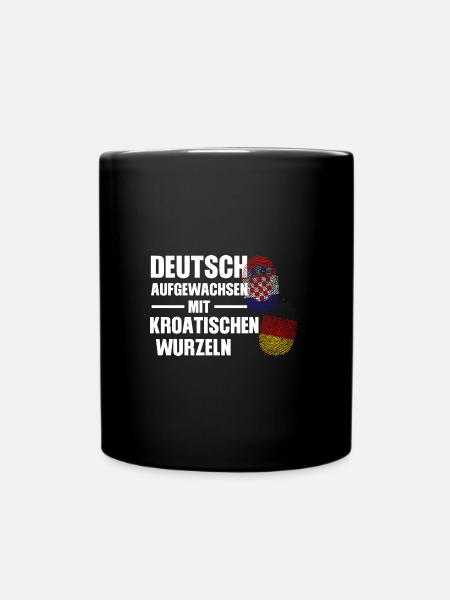 Deutsch Kroatisch Deutschland Geschenk - Tasse einfarbig - Schwarz