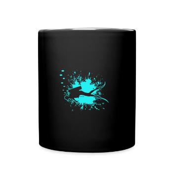 Tauchen, Taucher, Scuba Diver, Diving - Tasse einfarbig - Schwarz - Vorne