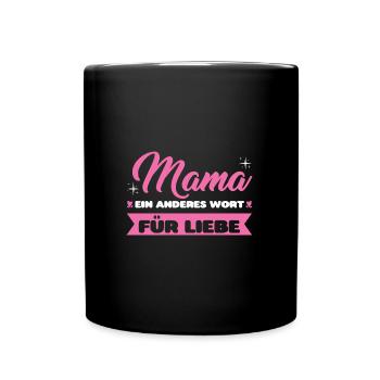 Mutter Familie Mütter Geschenk - Tasse einfarbig - Schwarz - Vorne