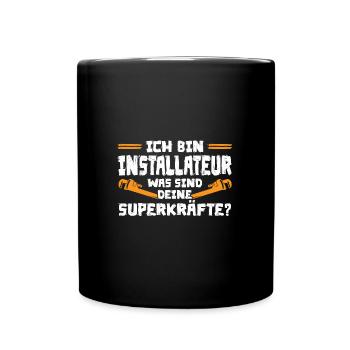 Installateur Beruf Wasserinstallateur Geschenk - Tasse einfarbig - Schwarz - Vorne