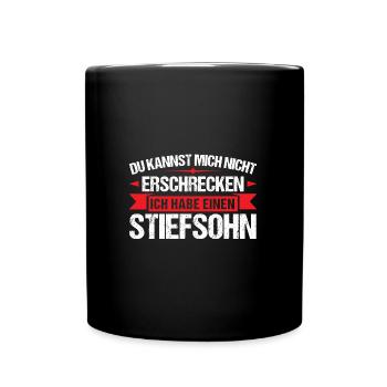 Stiefpapa Stiefsohn Bonus-Sohn Geschenk - Tasse einfarbig - Schwarz - Vorne