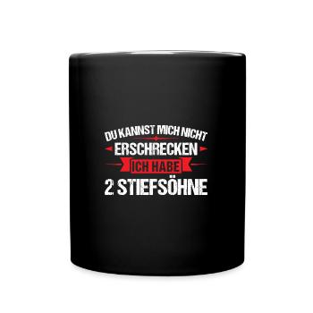 Stiefpapa 2 Stiefsöhne Stiefsöhne Geschenk - Tasse einfarbig - Schwarz - Vorne