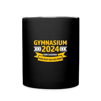 Gymnasium 2024 Schule bestanden Gymnasium Abschlus - Tasse einfarbig - Schwarz - Vorne