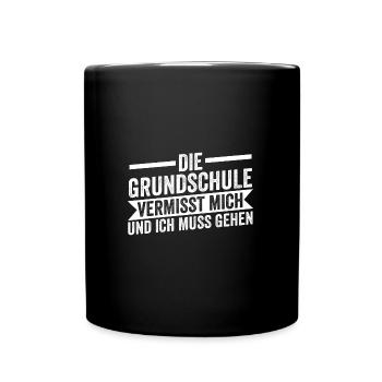 Grundschule Lehrer Grundschullehrer Geschenk - Tasse einfarbig - Schwarz - Vorne