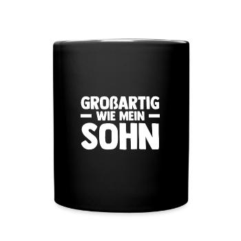 Sohn Familie Söhne Geschenk - Tasse einfarbig - Schwarz - Vorne