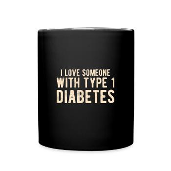DIABETES: Type 1 Diabetes - Tasse einfarbig - Schwarz - Vorne