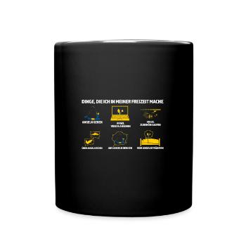 Schwedisch Angler Angeln Schweden Geschenk - Tasse einfarbig - Schwarz - Vorne