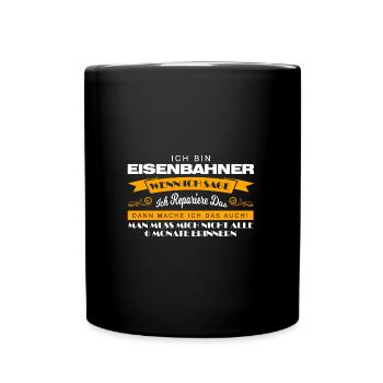 Eisenbahner Beruf Lokführer Geschenk - Tasse einfarbig - Schwarz - Vorne