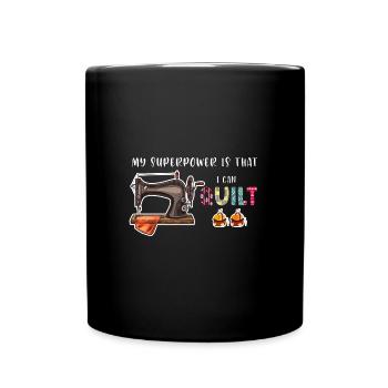 Quilten Quilten Quilting Maschine Geschenk - Tasse einfarbig - Schwarz - Vorne