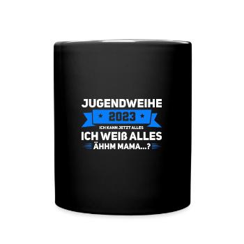 Jugendweihe Party Geschenk - Tasse einfarbig - Schwarz - Vorne