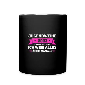 Jugendweihe Party Geschenk - Tasse einfarbig - Schwarz - Vorne