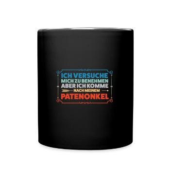 Patenonkel Familie Taufpate Geschenk - Tasse einfarbig - Schwarz - Vorne