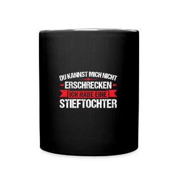 Stiefpapa Stieftochter Bonus-Tochter Geschenk - Tasse einfarbig - Schwarz - Vorne
