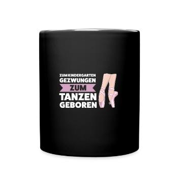 Kindergarten Ballerina Balletttänzerin Geschenk - Tasse einfarbig - Schwarz - Vorne