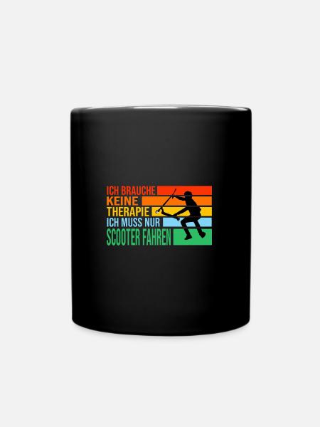 Scooter Roller Scooter-Fahrer Geschenk - Tasse einfarbig - Schwarz