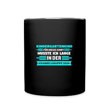 Kindergarten Anfang Kita-Kind Geschenk - Tasse einfarbig - Schwarz - Vorne