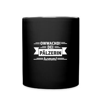 Schorle Pfälzer Dubbeglas Geschenk - Tasse einfarbig - Schwarz - Vorne