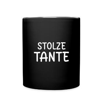 Stolze Tante - Tasse einfarbig - Schwarz - Vorne