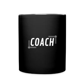 coach fußball sport gym fitness geschenk spruch - Tasse einfarbig - Schwarz - Vorne