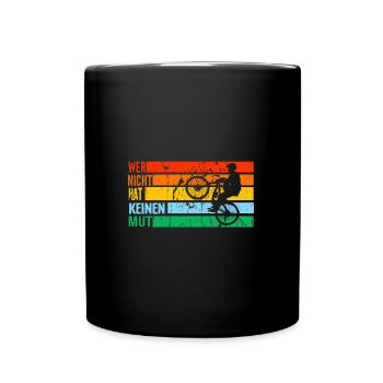 Mountainbike Rennen Radsport Geschenk - Tasse einfarbig - Schwarz - Vorne