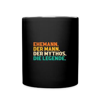 Ehemann Familie Ehemänner Geschenk - Tasse einfarbig - Schwarz - Vorne