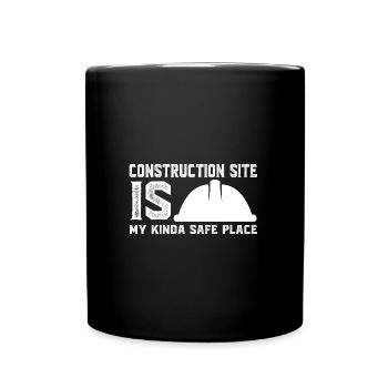 Baustelle Bauherr Geschenk - Tasse einfarbig - Schwarz - Vorne