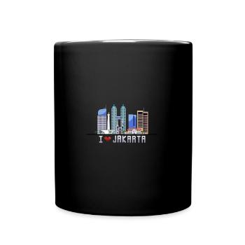 I love Jakarta - Tasse einfarbig - Schwarz - Vorne
